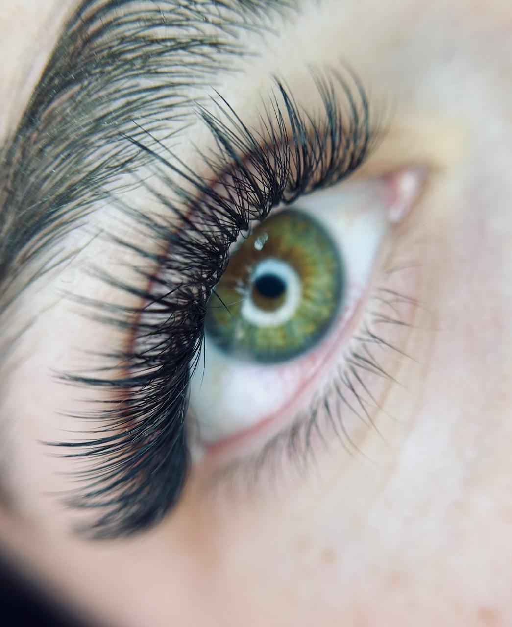 Lash extensions close-up at Bliss Beauty Studio